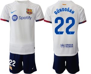 Barcelona Ilkay Gundogan #22 Uit tenue 2023-24 Korte Mouw (+ Korte broeken)