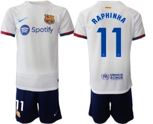 Barcelona Raphinha #11 Uit tenue 2023-24 Korte Mouw (+ Korte broeken)