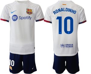 Barcelona Ronaldinho #10 Uit tenue 2023-24 Korte Mouw (+ Korte broeken)