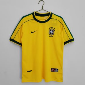 Brazilië 1998 Thuis tenue Korte Mouw Retro Voetbalshirts