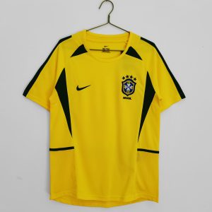 Brazilië 2002 Thuis tenue Korte Mouw Retro Voetbalshirts