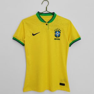 Dames Brazilië 2022/23 Thuisshirt Korte Mouw Voetbalshirts