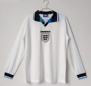 Engeland 1996 Thuis tenue Lange Mouwen Retro Voetbalshirts