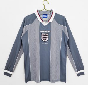 Engeland Euro 1996 Uit tenue Lange Mouwen Retro Voetbalshirts
