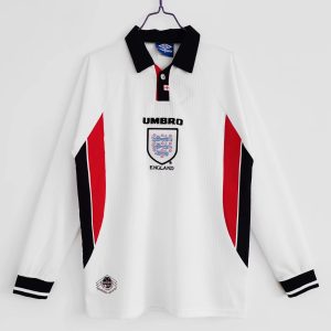 Engeland WK 1998 Thuis tenue Lange Mouwen Retro Voetbalshirts