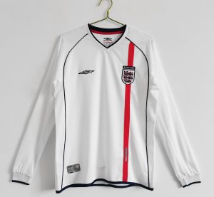 Engeland WK 2002 Thuis tenue Lange Mouwen Retro Voetbalshirts