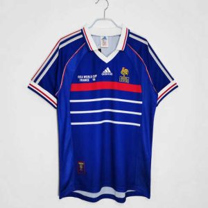 Frankrijk WK 1998 Thuis tenue Korte Mouw Retro Voetbalshirts