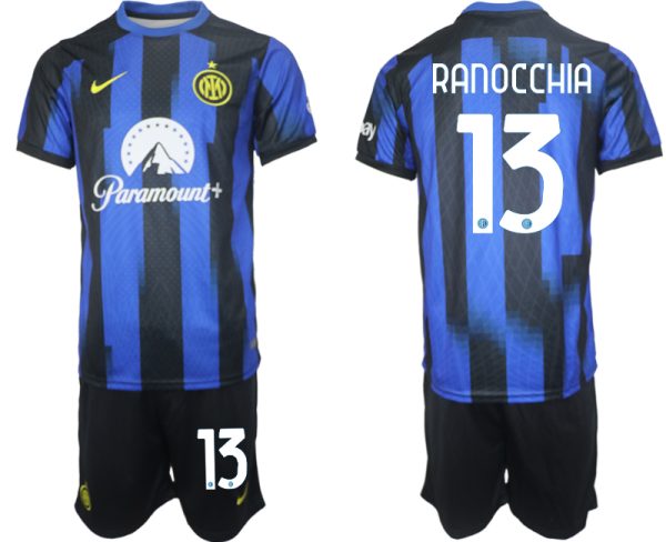 Inter Milan Andrea Ranocchia #13 Thuis tenue Voetbalshirts 2023-24 Korte Mouw (+ Korte broeken)