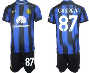 Inter Milan Antonio Candreva 87 Thuis tenue Voetbalshirts 2023-24 Korte Mouw (+ Korte broeken)