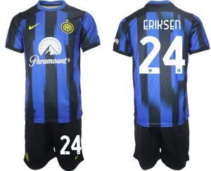 Inter Milan Christian Eriksen #24 Thuis tenue Voetbalshirts 2023-24 Korte Mouw (+ Korte broeken)