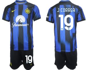 Inter Milan Joaquin Correa #19 Thuis tenue Voetbalshirts 2023-24 Korte Mouw (+ Korte broeken)