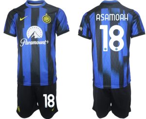Inter Milan Kwadwo Asamoah #18 Thuis tenue Voetbalshirts 2023-24 Korte Mouw (+ Korte broeken)