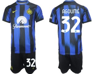 Inter Milan Lucien Agoume #32 Thuis tenue Voetbalshirts 2023-24 Korte Mouw (+ Korte broeken)