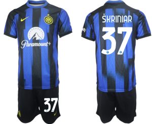 Inter Milan Milan Škriniar #37 Thuis tenue Voetbalshirts 2023-24 Korte Mouw (+ Korte broeken)