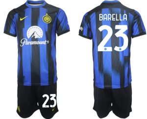 Inter Milan Nicolo Barella #23 Thuis tenue Voetbalshirts 2023-24 Korte Mouw (+ Korte broeken)