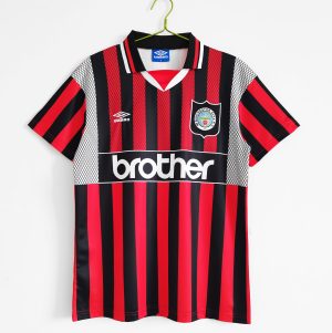 Manchester City 1994/96 Uit tenue Korte Mouw Retro Voetbalshirts