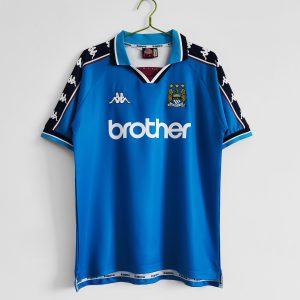 Manchester City 1997/98 Thuis tenue Korte Mouw Retro Voetbalshirts