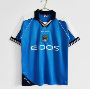 Manchester City 1999/01 Thuis tenue Korte Mouw Retro Voetbalshirts