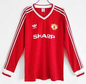 Manchester United 1986/88 Thuis tenue Lange Mouwen Retro Voetbalshirts