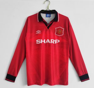 Manchester United 1994/96 Thuis tenue Lange Mouwen Retro Voetbalshirts