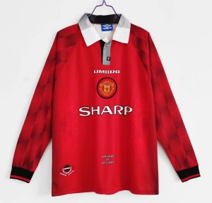 Manchester United 1996/97 Thuis tenue Lange Mouwen Retro Voetbalshirts