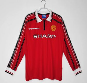 Manchester United 1998/99 Thuis tenue Lange Mouwen Retro Voetbalshirts