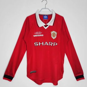 Manchester United 1999/00 Thuis tenue Lange Mouwen Retro Voetbalshirts