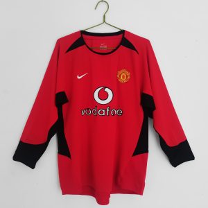 Manchester United 2002/04 Thuis tenue Lange Mouwen Retro Voetbalshirts