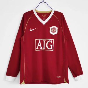 Manchester United 2006/07 Thuis tenue Lange Mouwen Retro Voetbalshirts