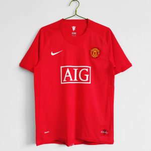 Manchester United 2007/08 Thuis tenue Korte Mouw Retro Voetbalshirts