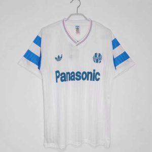 Olympique de Marseille 1990 Thuis tenue Korte Mouw Retro Voetbalshirts