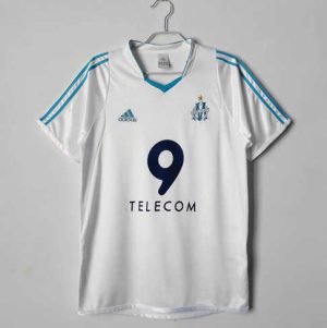 Olympique de Marseille 2002/03 Thuis tenue Korte Mouw Retro Voetbalshirts