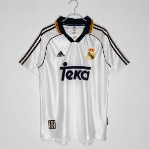 Real Madrid 1998/00 Thuis tenue Korte Mouw Retro Voetbalshirts