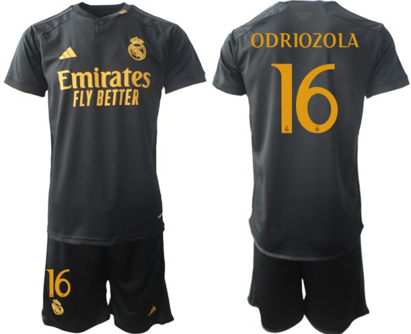 Real Madrid Alvaro Odriozola #16 Derde tenue 2023-24 Mensen Korte Mouw (+ Korte broeken)