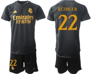 Real Madrid Antonio Rudiger #22 Derde tenue 2023-24 Mensen Korte Mouw (+ Korte broeken)