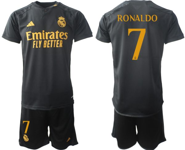 Real Madrid Cristiano Ronaldo #7 Derde tenue 2023-24 Mensen Korte Mouw (+ Korte broeken)