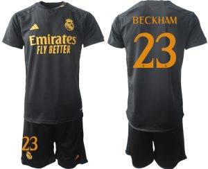 Real Madrid David Beckham #23 Derde tenue 2023-24 Mensen Korte Mouw (+ Korte broeken)
