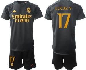 Real Madrid Lucas Vazquez #17 Derde tenue 2023-24 Mensen Korte Mouw (+ Korte broeken)