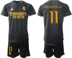 Real Madrid Rodrygo #11 Derde tenue 2023-24 Mensen Korte Mouw (+ Korte broeken)