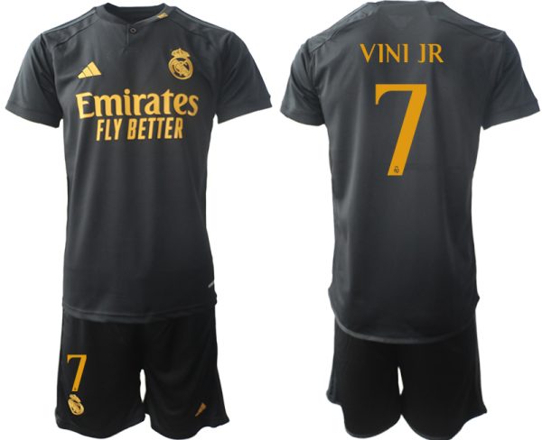 Real Madrid Vinicius Junior #7 Derde tenue 2023-24 Mensen Korte Mouw (+ Korte broeken)