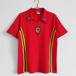 Wales 1976/79 Thuis tenue Korte Mouw Retro Voetbalshirts