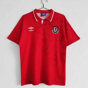 Wales 1992/94 Thuis tenue Korte Mouw Retro Voetbalshirts