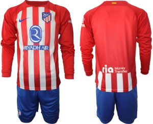 Atletico Madrid Thuis tenue Mensen 2023-24 Lange Mouwen (+ Korte broeken) Voetbalshirts