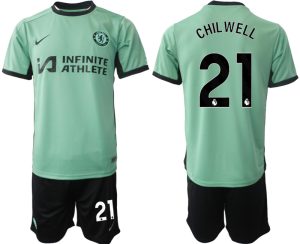 Chelsea Ben Chilwell #21 Derde tenue Mensen 2023-24 Korte Mouw (+ Korte broeken) Voetbalshirts