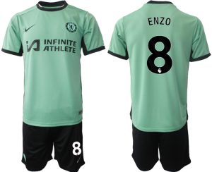 Chelsea Enzo Fernández #8 Derde tenue Mensen 2023-24 Korte Mouw (+ Korte broeken) Voetbalshirts