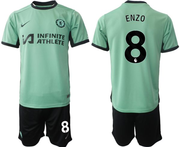 Chelsea Enzo Fernández #8 Derde tenue Mensen 2023-24 Korte Mouw (+ Korte broeken) Voetbalshirts