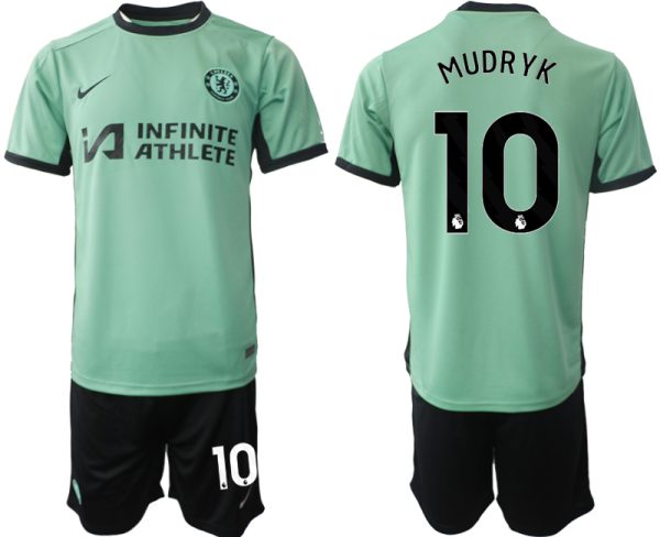 Chelsea Mykhailo Mudryk #10 Derde tenue Mensen 2023-24 Korte Mouw (+ Korte broeken) Voetbalshirts