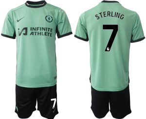 Chelsea Raheem Sterling #7 Derde tenue Mensen 2023-24 Korte Mouw (+ Korte broeken) Voetbalshirts