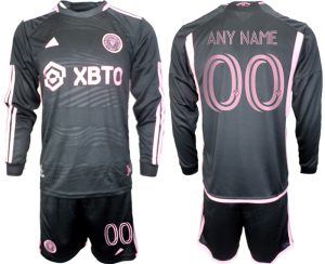 Inter Miami Any Name Uit tenue Mensen 2023-24 Lange Mouwen (+ Korte broeken) Voetbalshirts