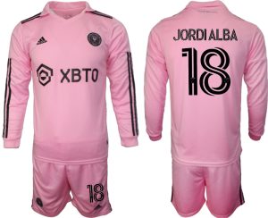 Inter Miami Jordi Alba #18 Thuis tenue Mensen 2023-24 Lange Mouwen (+ Korte broeken) Voetbalshirts